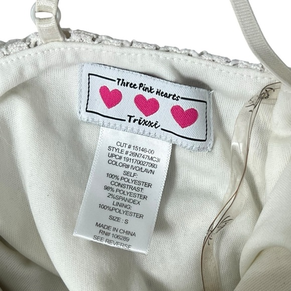 Trixxi Three Pink Hearts Sleeveless Open Back Maxi Dress - Size Small - Picture 8 of 13